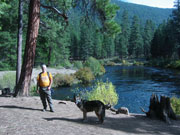 Steve and Tyler at the Metolius R., Sisters, OR